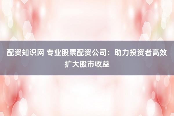 配资知识网 专业股票配资公司：助力投资者高效扩大股市收益