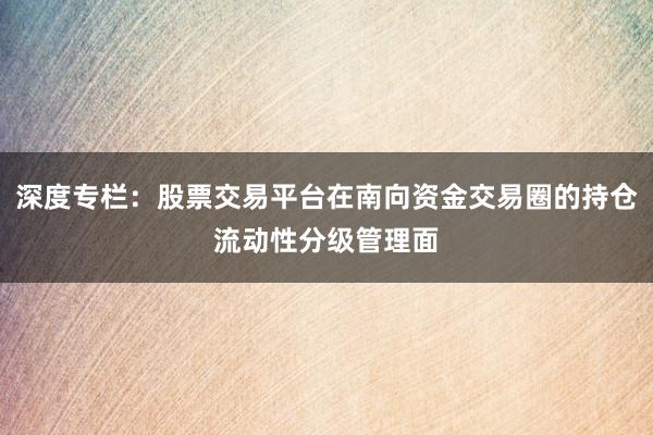 深度专栏：股票交易平台在南向资金交易圈的持仓流动性分级管理面