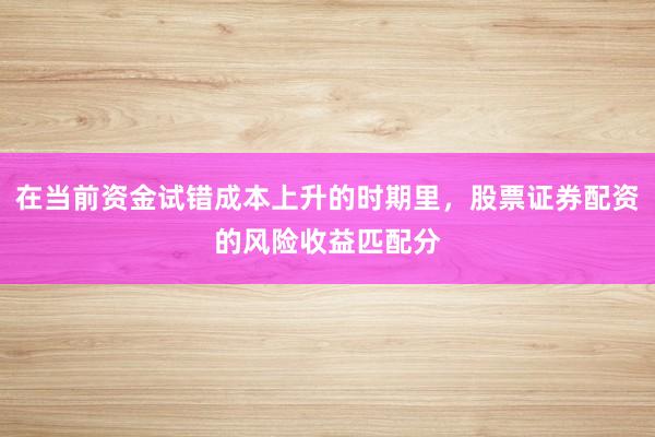在当前资金试错成本上升的时期里，股票证券配资的风险收益匹配分