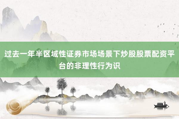 过去一年半区域性证券市场场景下炒股股票配资平台的非理性行为识