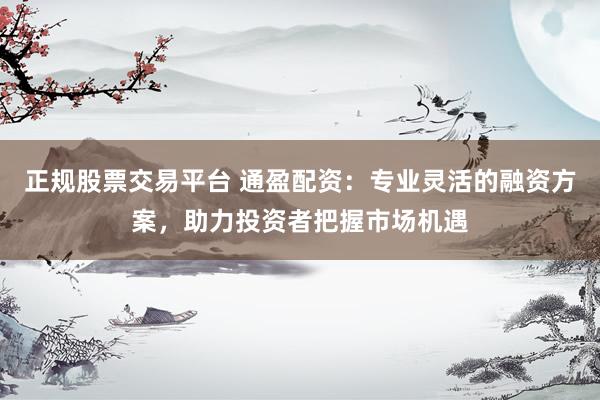 正规股票交易平台 通盈配资：专业灵活的融资方案，助力投资者把握市场机遇