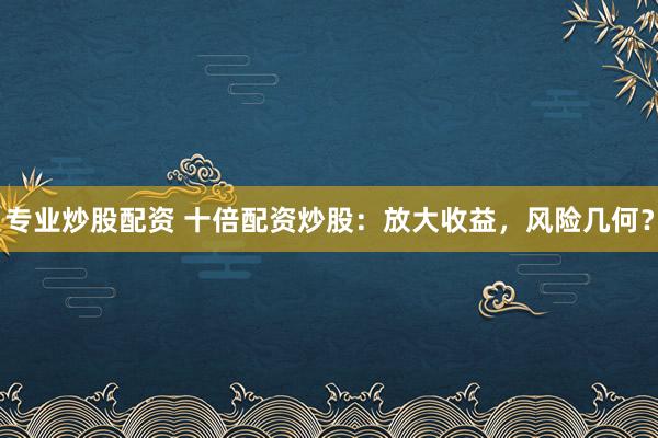专业炒股配资 十倍配资炒股：放大收益，风险几何？